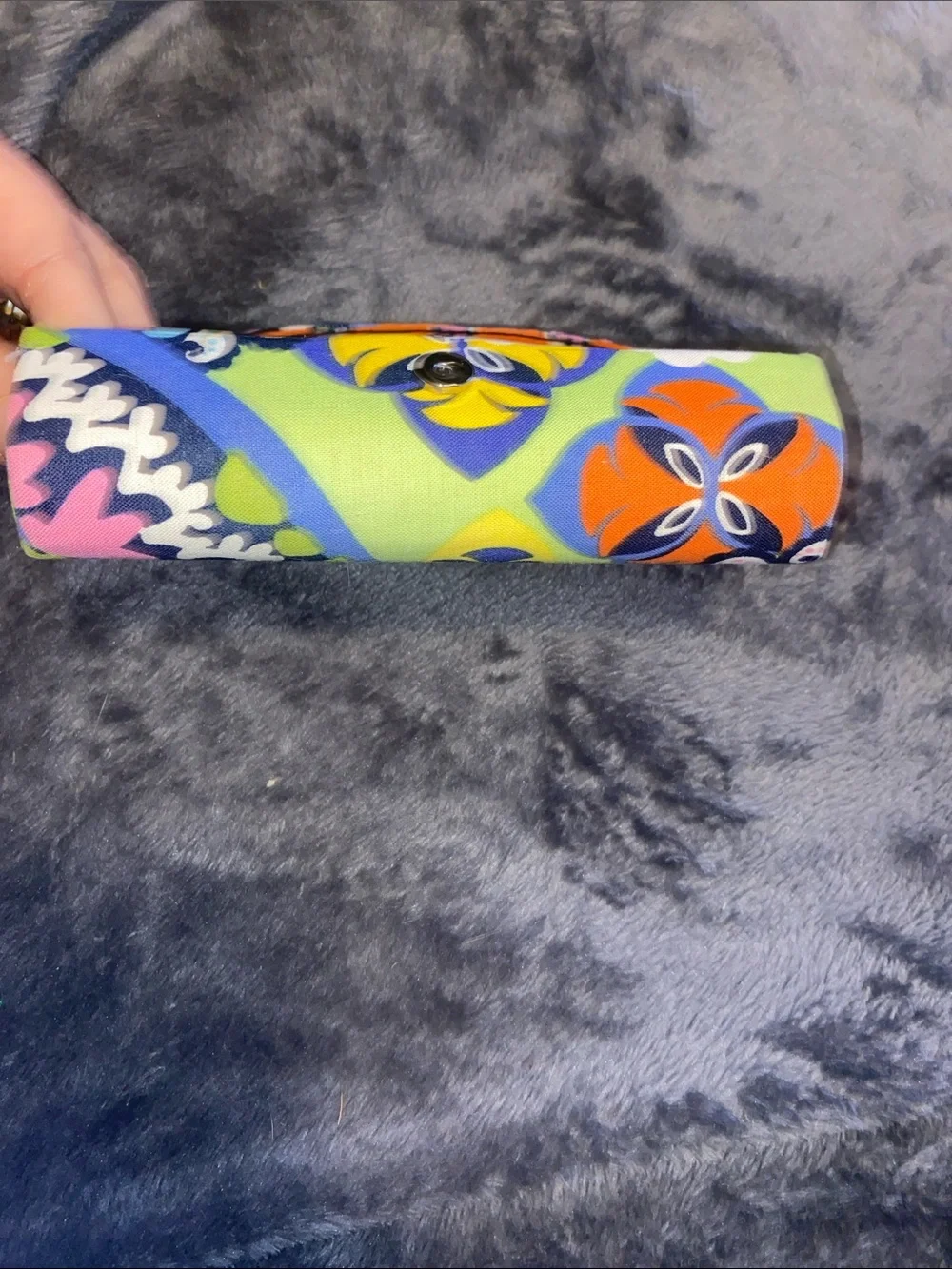 Vera Bradley Floral Fold-Over Glasses Case in Pink, Orange, Navy and Green